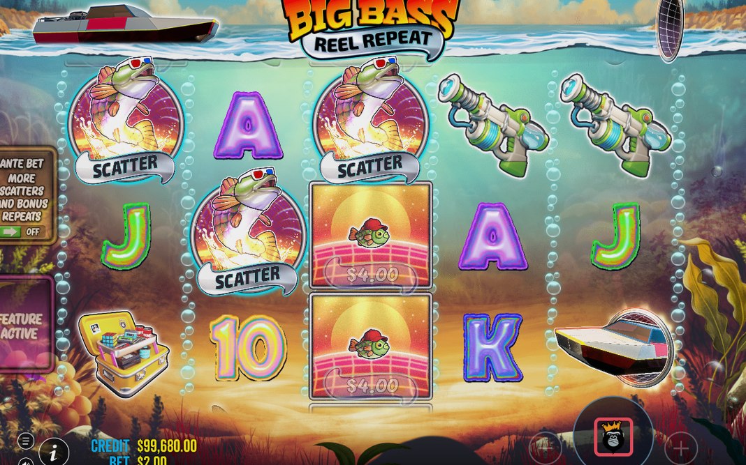 Free Spins round with MONEY symbols and FISHERMAN WILD